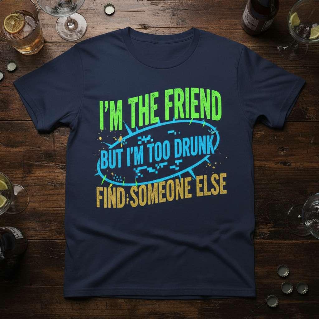 Im The Friend But Im Too Drunk Find Someone Else Funny Graphic T-Shirt, Novelty Tee