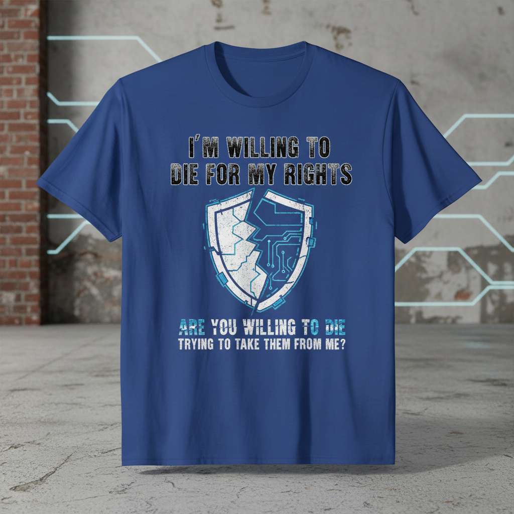 Im Willing To Die For My Rights Are You Willing To Die Trying To Take Them From Me- Distressed T-Shirt, Novelty Tee