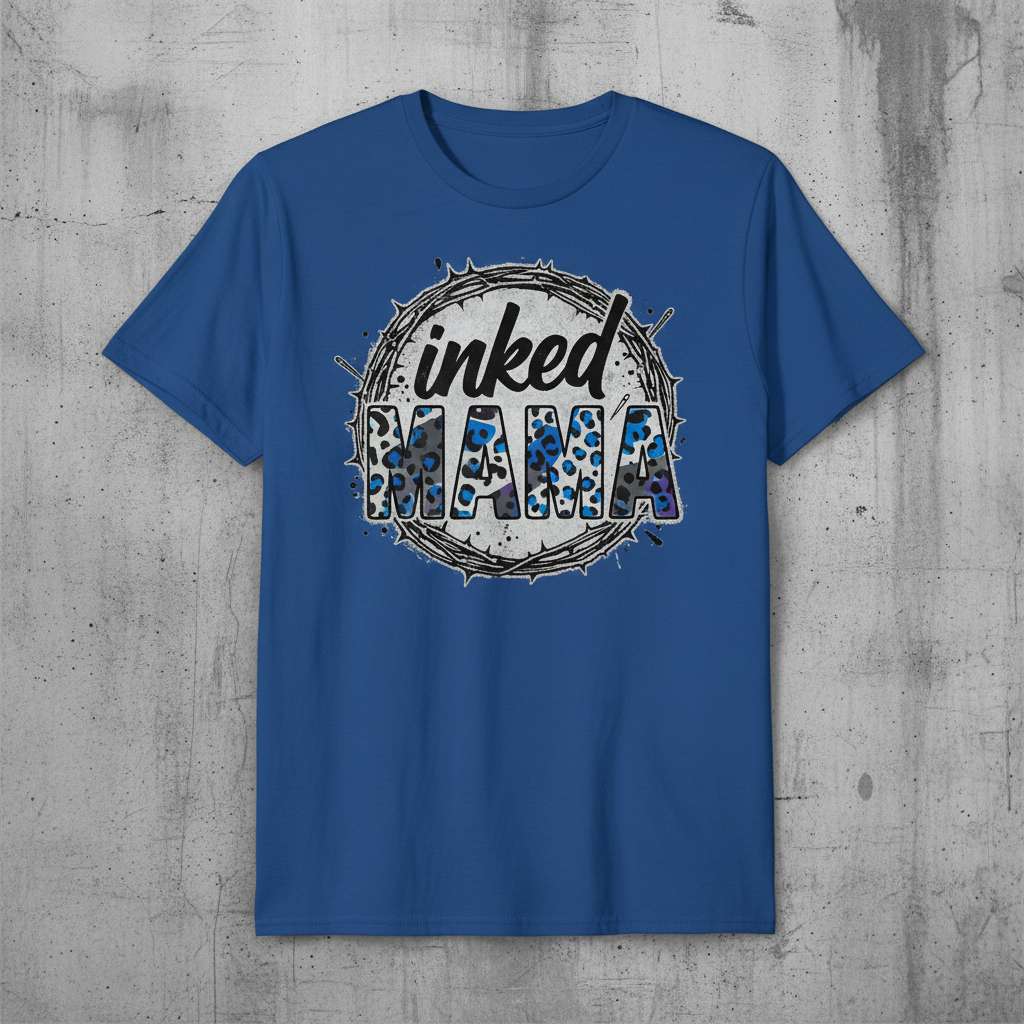 Inked Mama Leopard Graphic T-Shirt, Cute Mama Tee Gift Idea