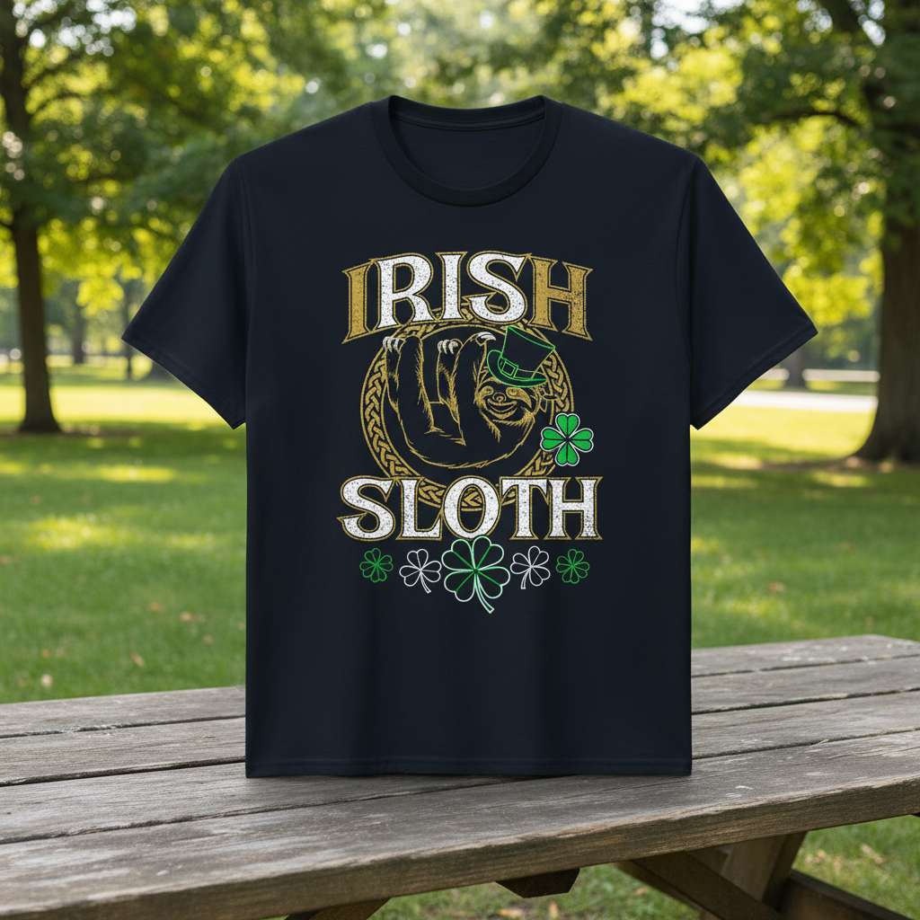 Irish Sloth T-Shirt, Funny St Patricks Day Tee Gift