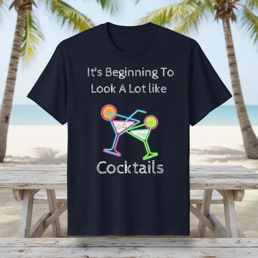 Its Beginning To Look A Lot Like Cocktails T-Shirt, Funny Graphic Tee Idea