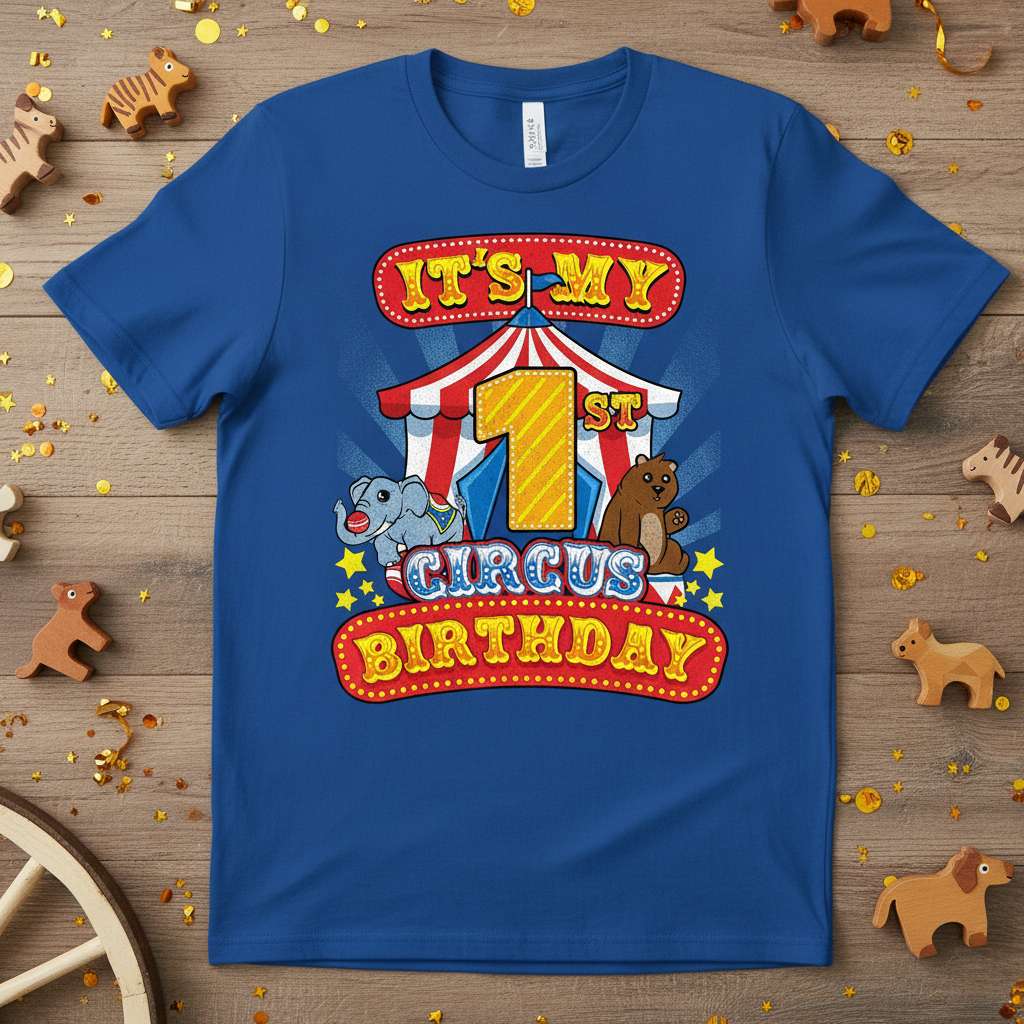 Its My 1st Circus Birthday Graphic T-Shirt, Fun Birthday Tee