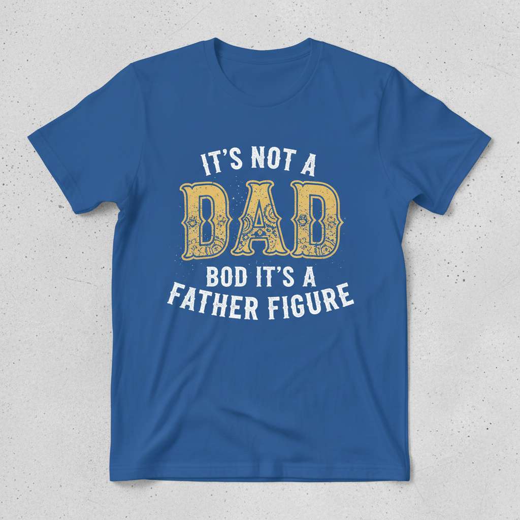Its Not a Dad Bod Its a Father Figure Graphic T-Shirt, Funny Dad Tee Gift Idea