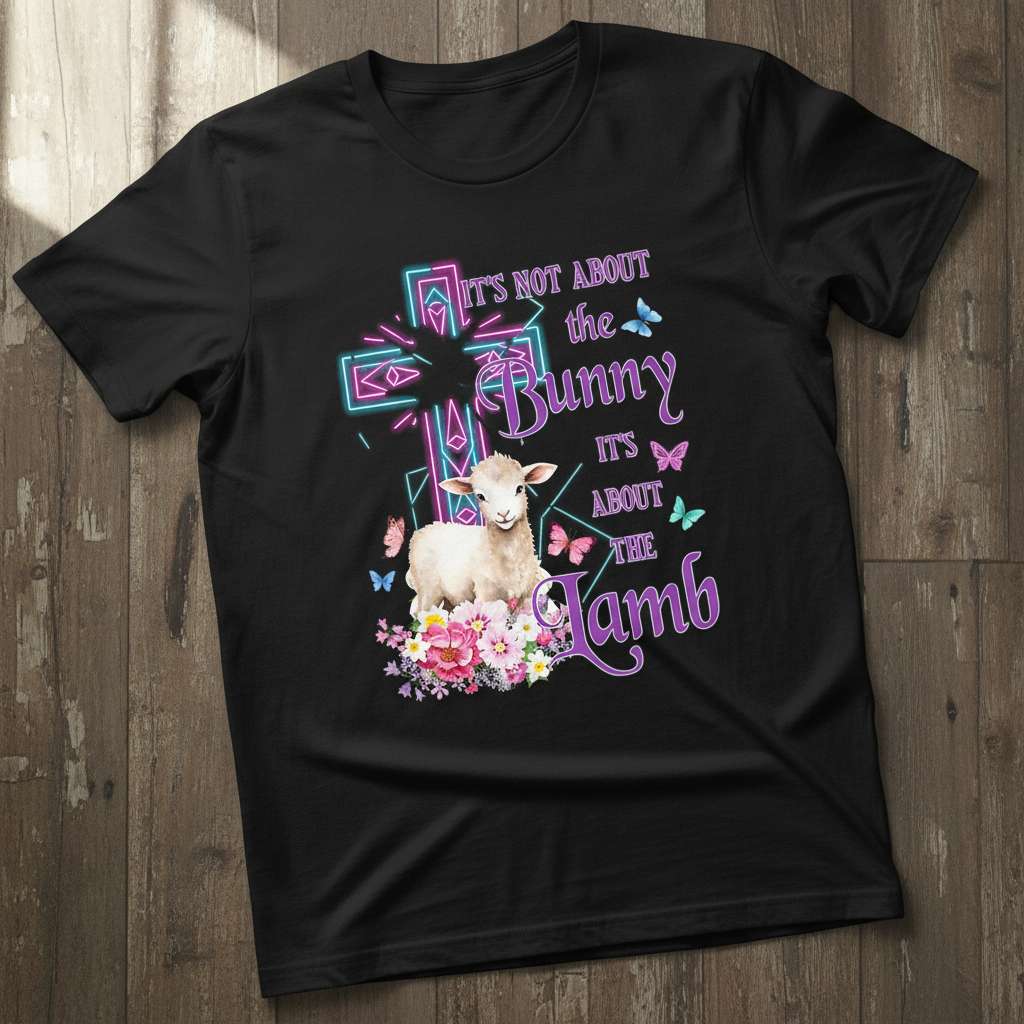 Its Not About The Bunny Its About The Lamb Easter Graphic T-Shirt, Cute Religious Tee