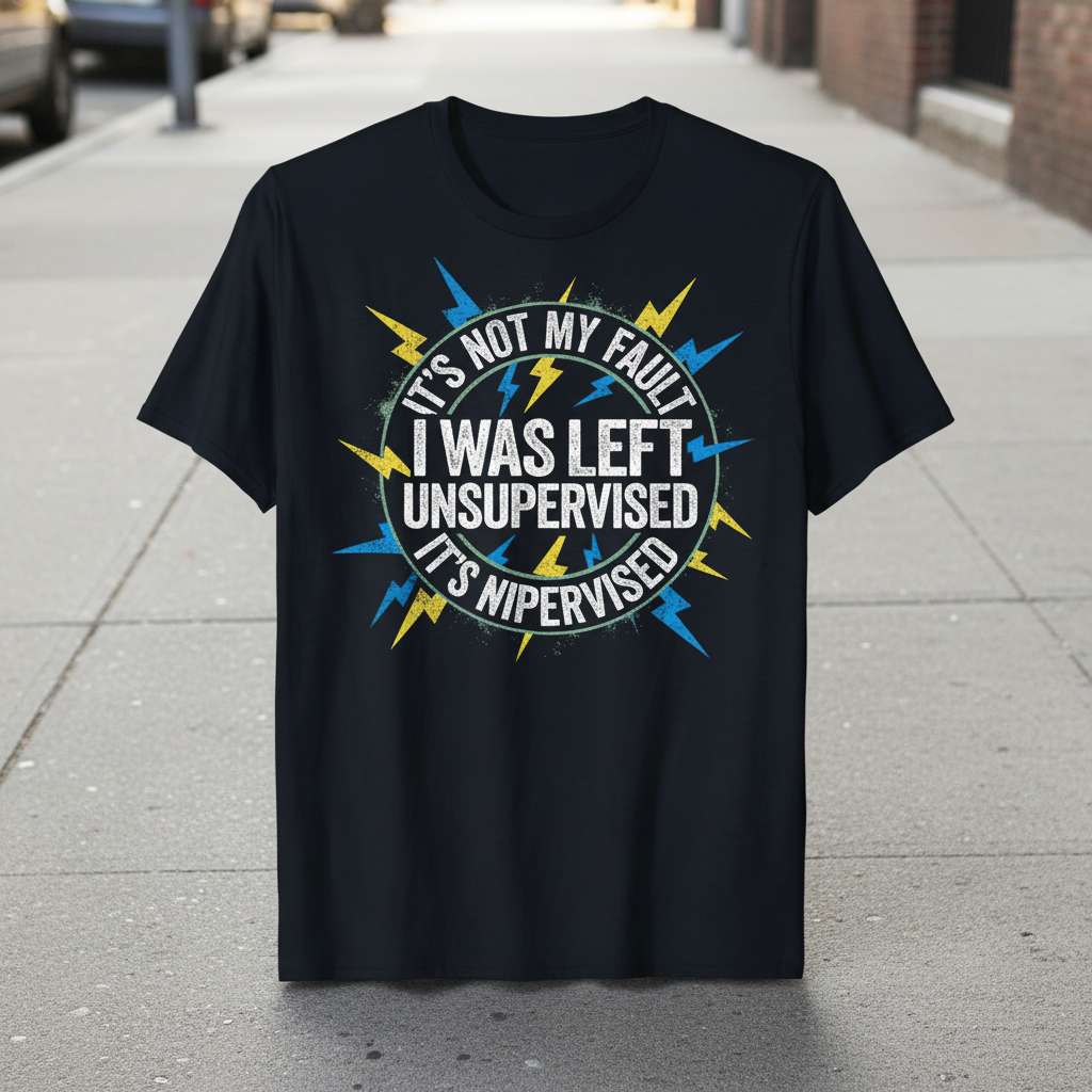 Its Not My Fault I Was Left Unsupervised Its Nipervised Graphic T-Shirt, Funny Tee Gift Idea