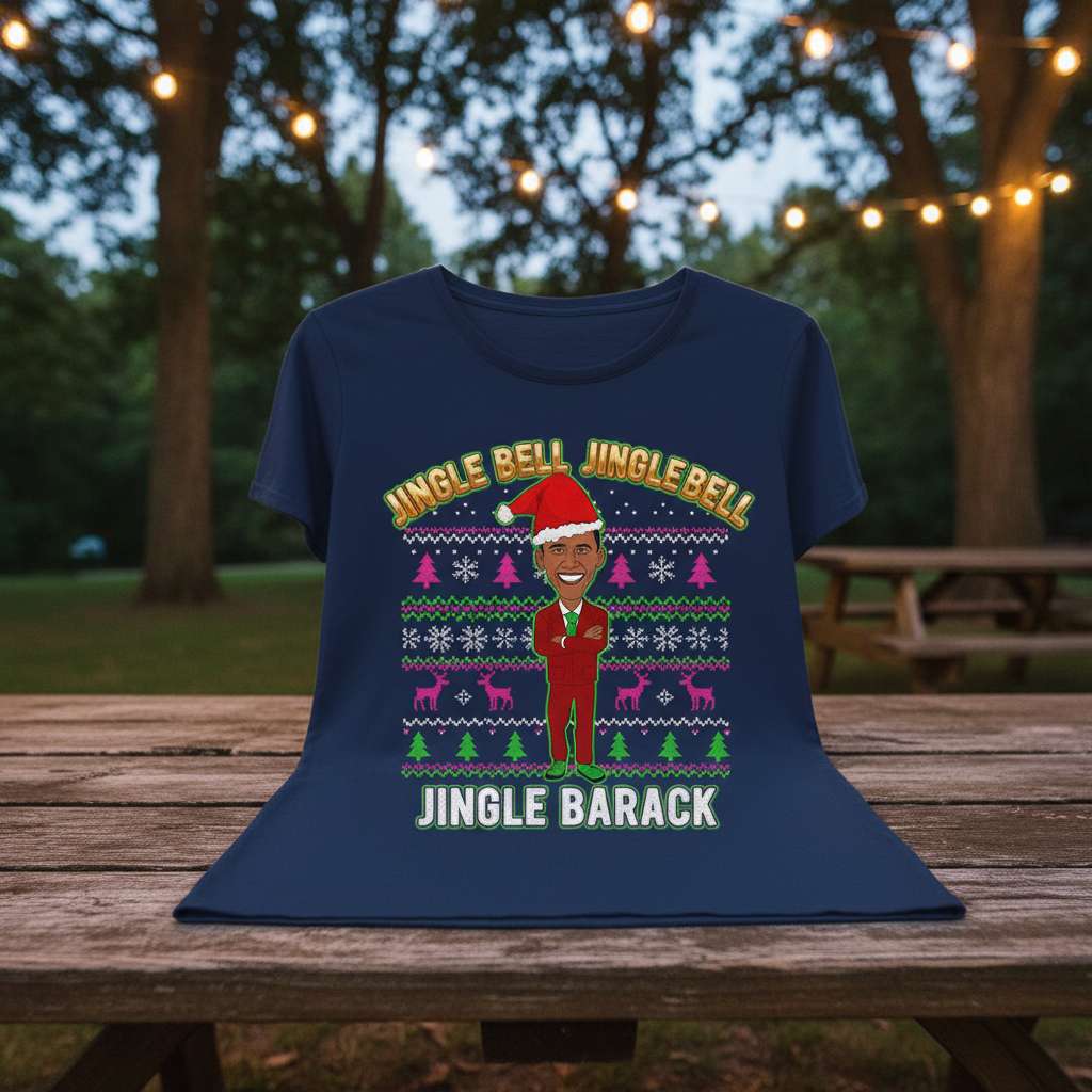 Jingle Bell Jingle Bell Jingle Barack T-Shirt, Funny Christmas Tee Novelty