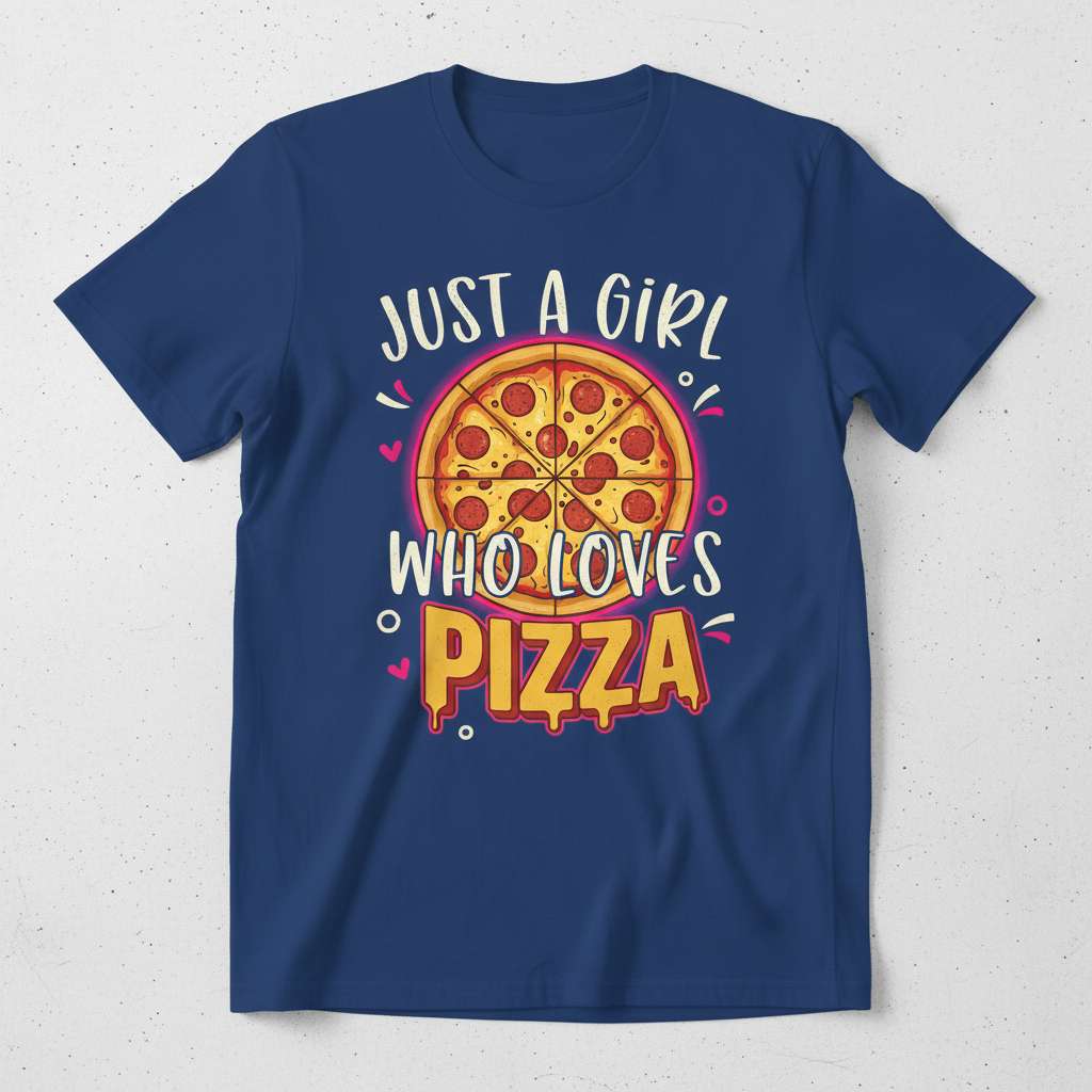 Just A Girl Who Loves Pizza Graphic T-Shirt, Funny Pizza Lover Tee Idea