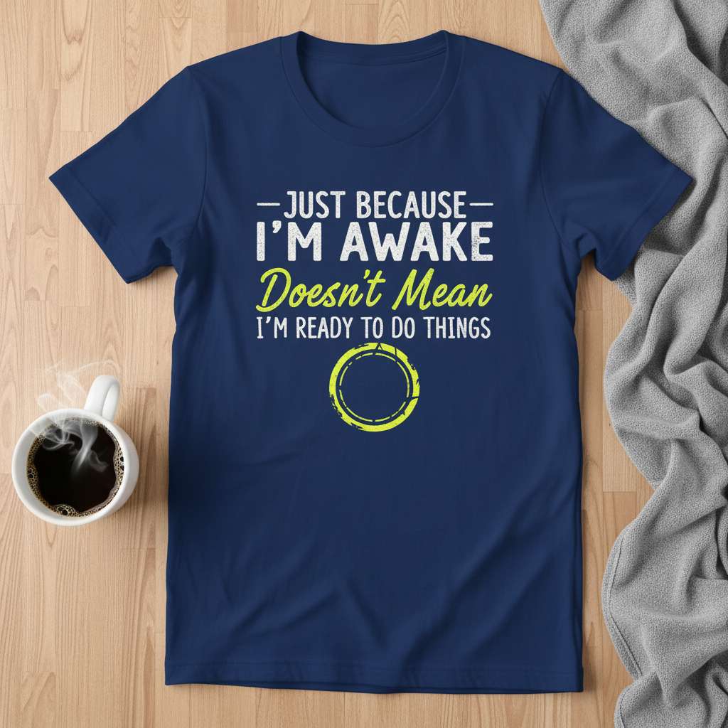 Just Because Im Awake Doesnt Mean Im Ready To Do Things Distressed T-Shirt Funny Tee
