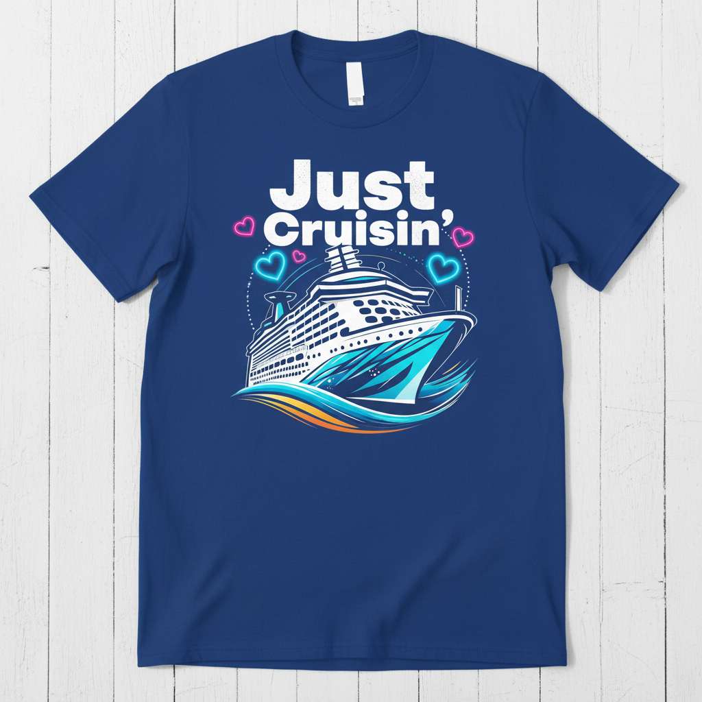 Just Cruisin Graphic T-Shirt, Cruise Ship Tee Vacation Idea