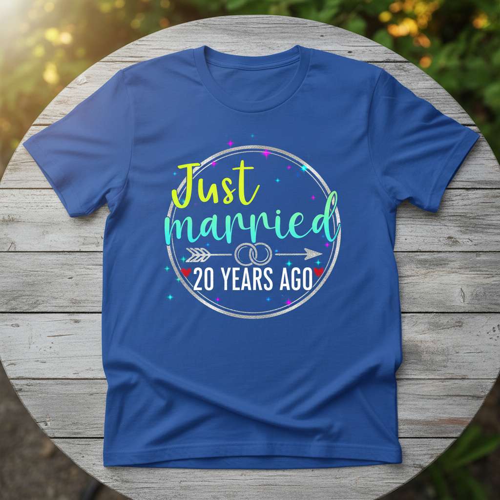Just Married 20 Years Ago T-Shirt, Anniversary Gift Tee