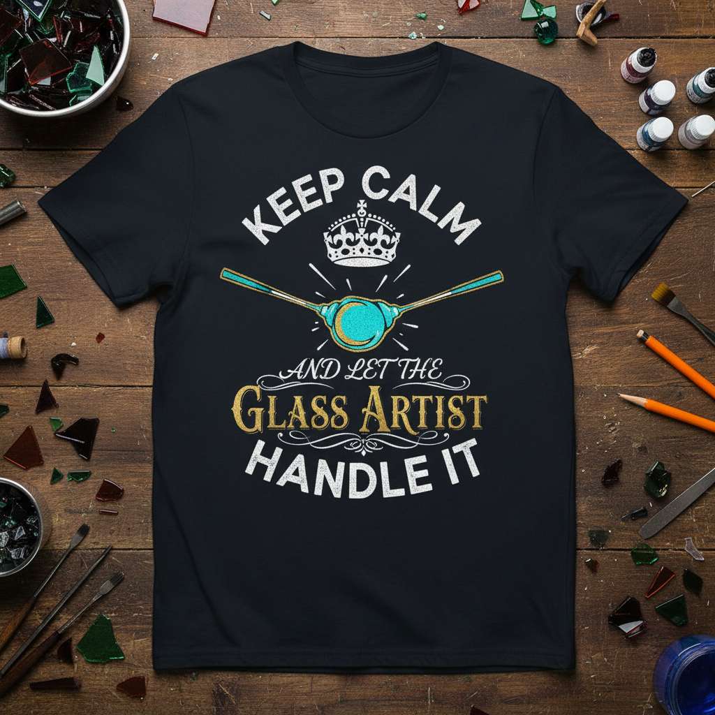 Keep Calm And Let The Glass Artist Handle It T-Shirt, Unique Tee Gift Idea