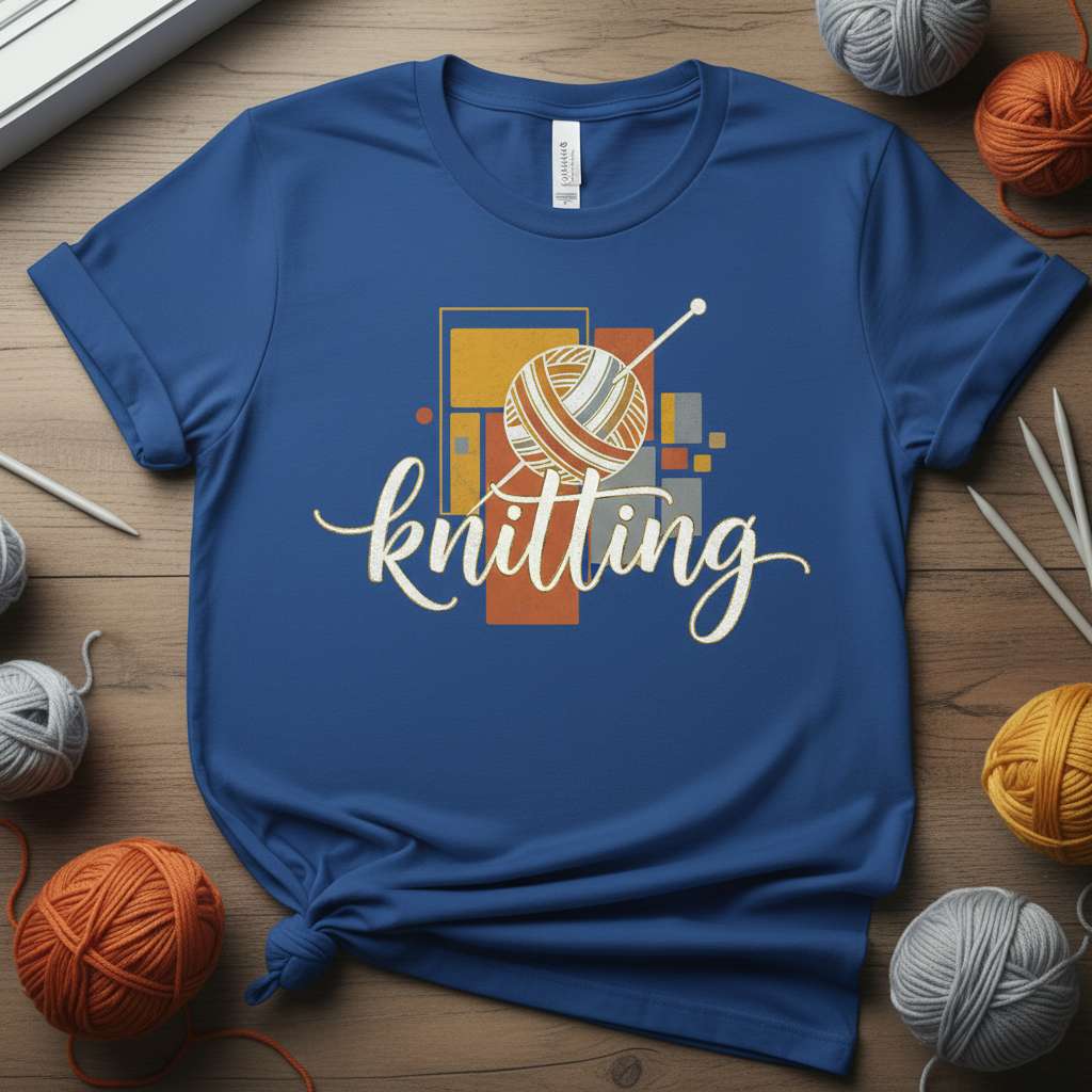 Knitting Graphic T-Shirt, Yarn Lover Tee, Crafting Gift Idea