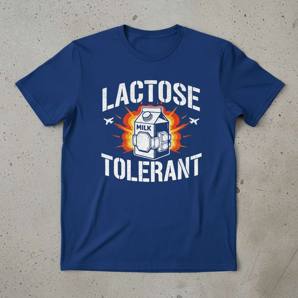 Lactose Tolerant Graphic T-Shirt, Funny Milk Tee Present Idea