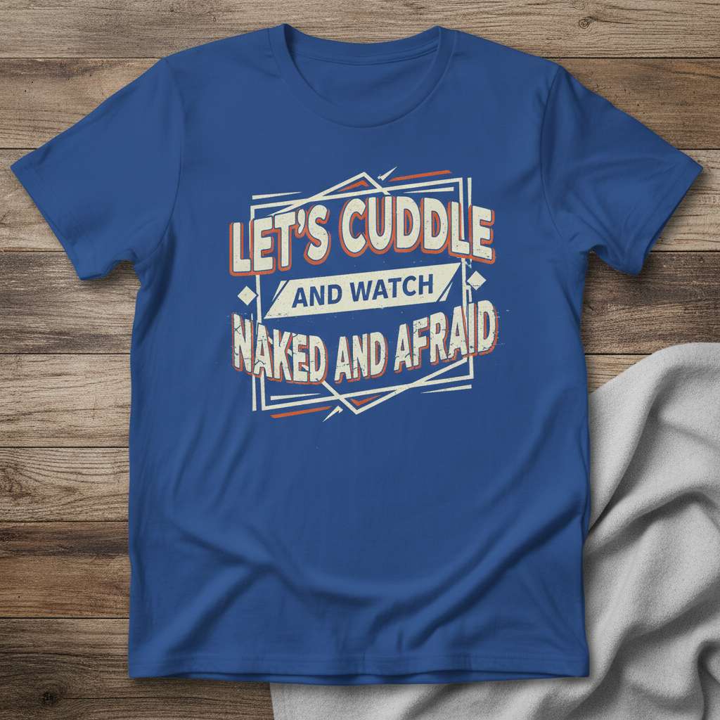Lets Cuddle And Watch Naked And Afraid Graphic T-Shirt, Funny Novelty Tee Gift