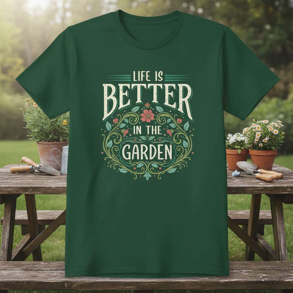 Life Is Better In The Garden Vintage T-Shirt, Graphic Gardening Tee Idea