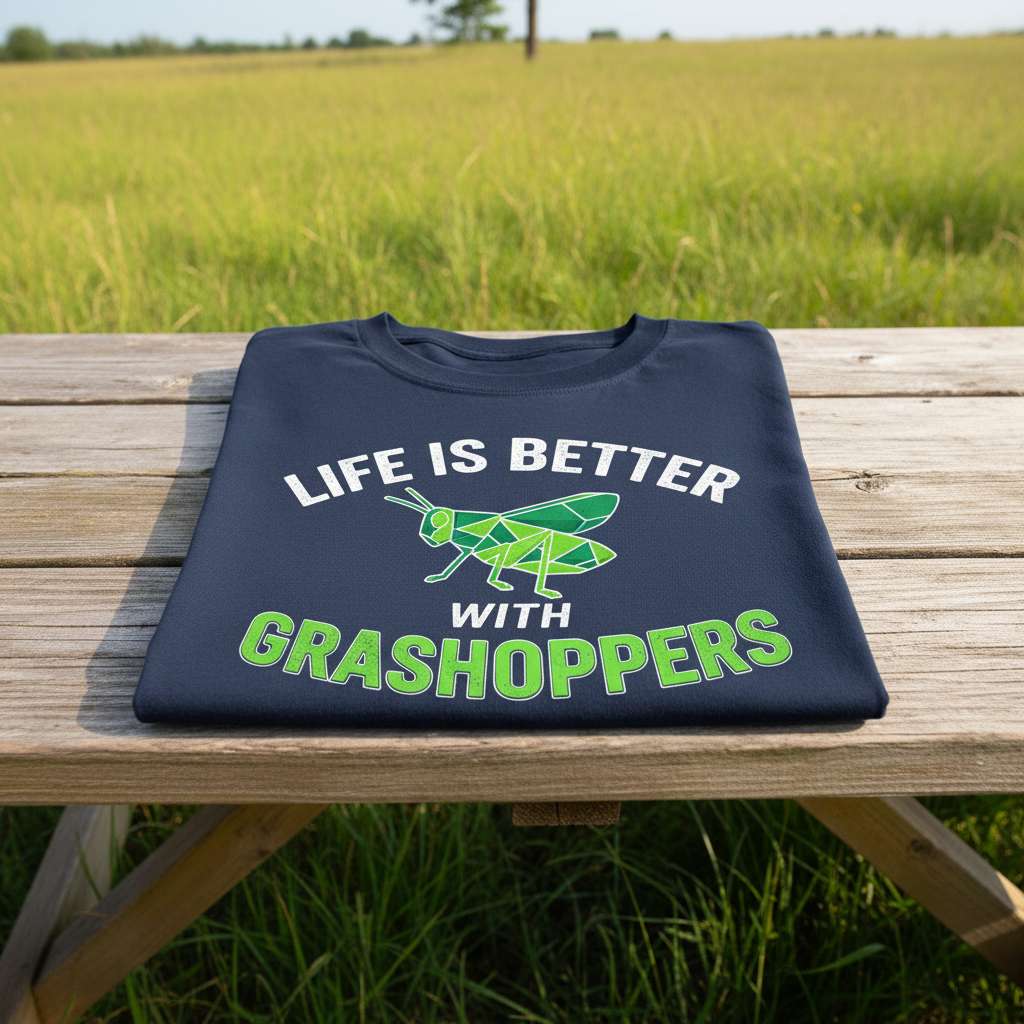 Life Is Better With Grasshoppers Graphic T-Shirt, Funny Grasshopper Tee