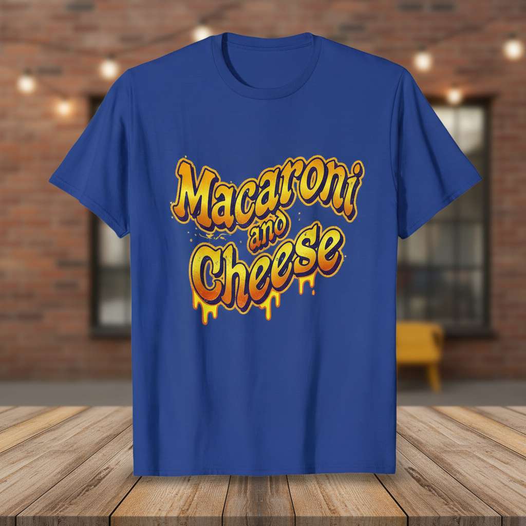 Macaroni And Cheese Retro 90s Graphic T-Shirt, Funny Novelty Tee Merch Idea