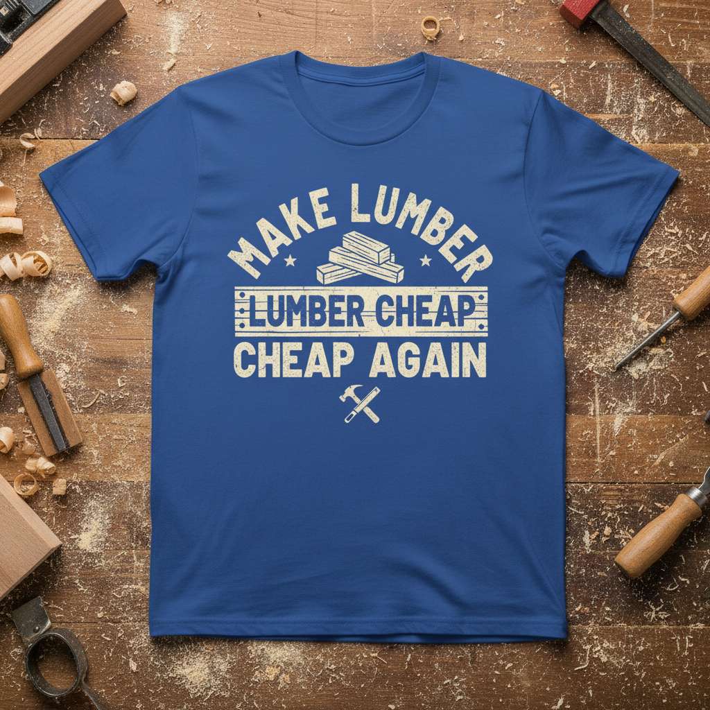 Make Lumber Cheap Cheap Again T-Shirt, Funny Woodworking Tee Gift Idea