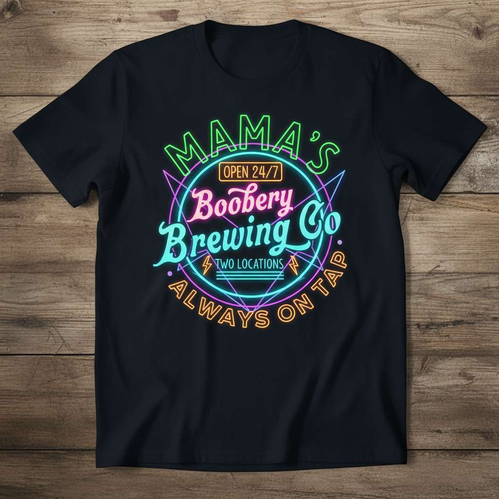 Mamas Boobery Brewing Co Always On Tap T-Shirt, Funny Mom Tee Merch