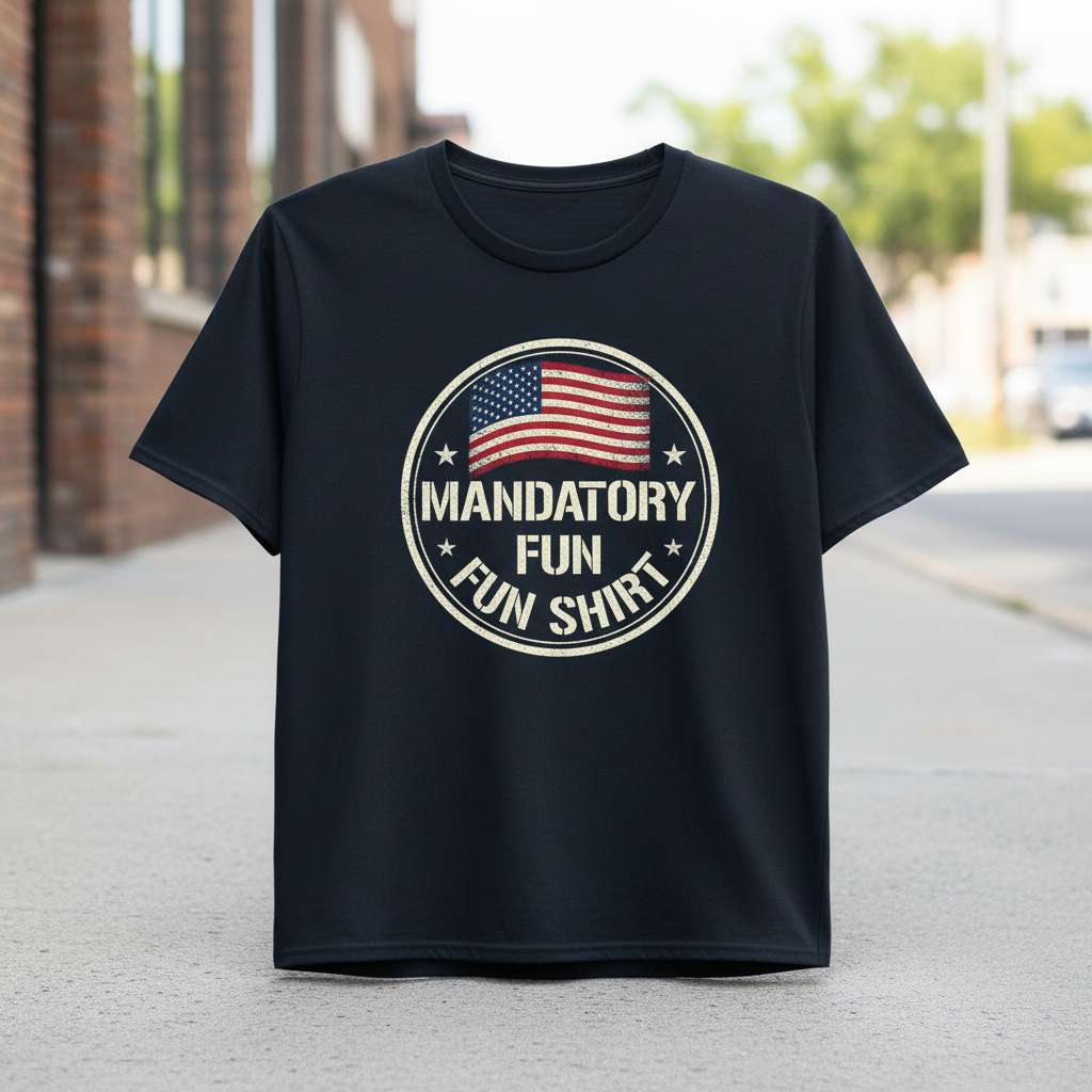 Mandatory Fun Shirt Graphic T-Shirt, American Flag Tee Gift Idea