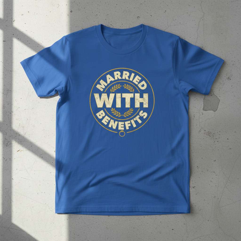 Married With Benefits Funny T-Shirt, Novelty Tee Gift Idea