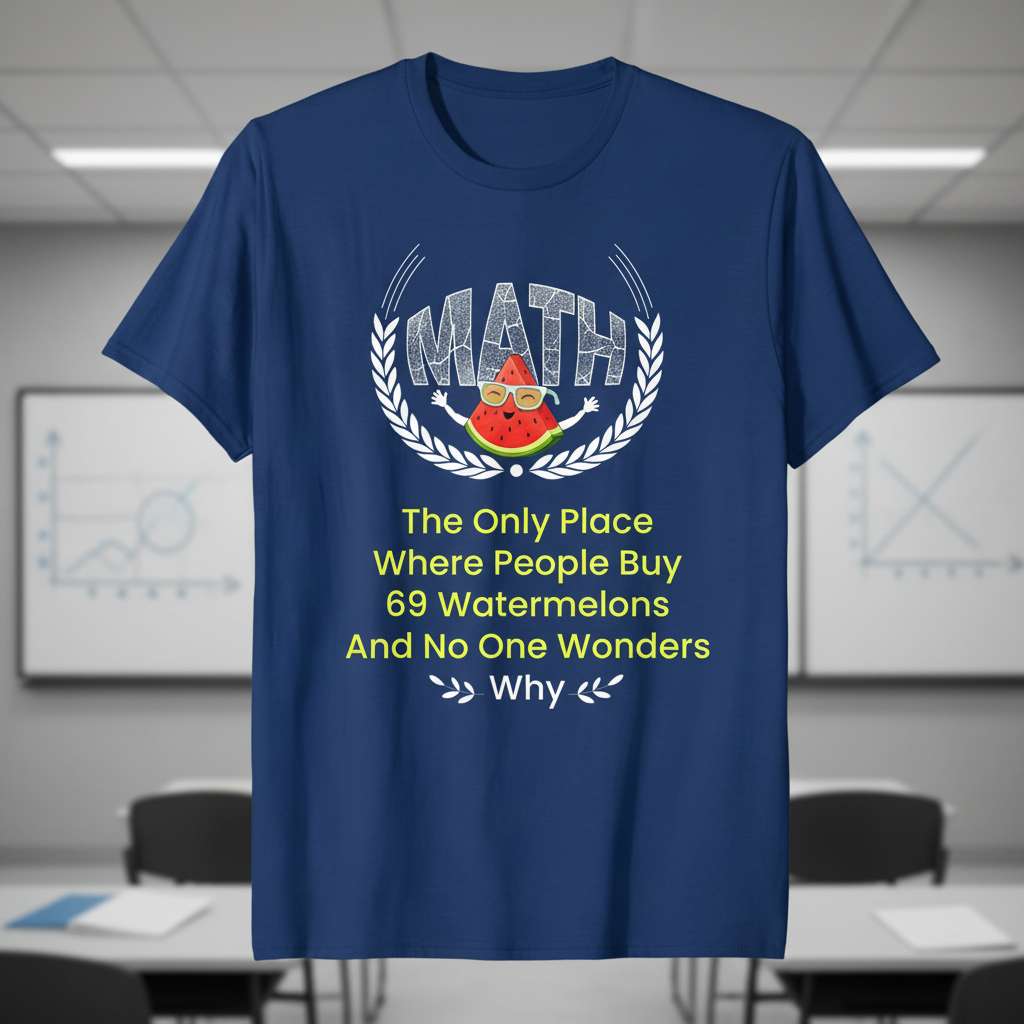 Math The Only Place Where People Buy 69 Watermelons And No One Wonders Why Distressed T-Shirt, Funny Tee Idea