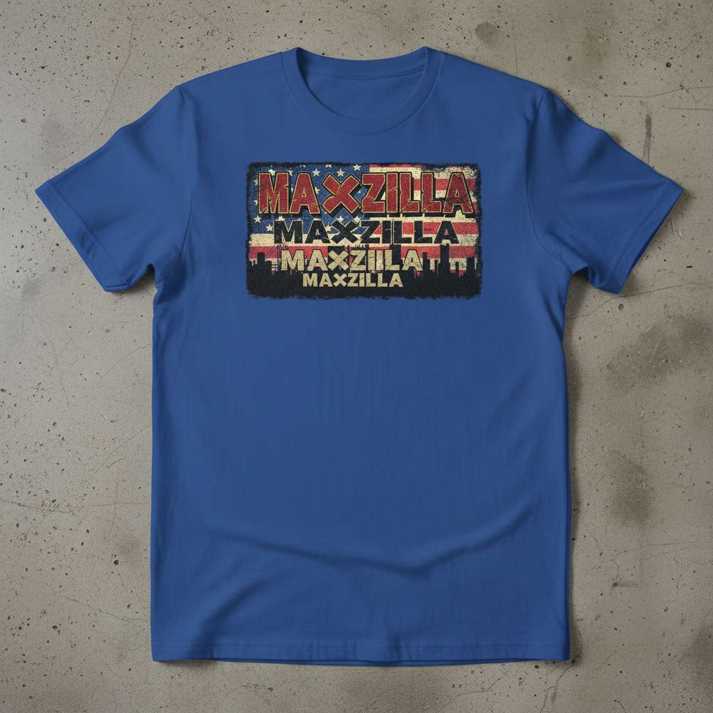 Maxzilla Vintage T-Shirt, American Flag Graphic Tee Gift Idea