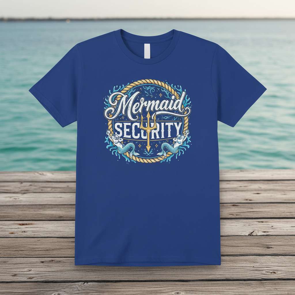 Mermaid Security T-Shirt, Graphic Mermaid Tee Gift Idea