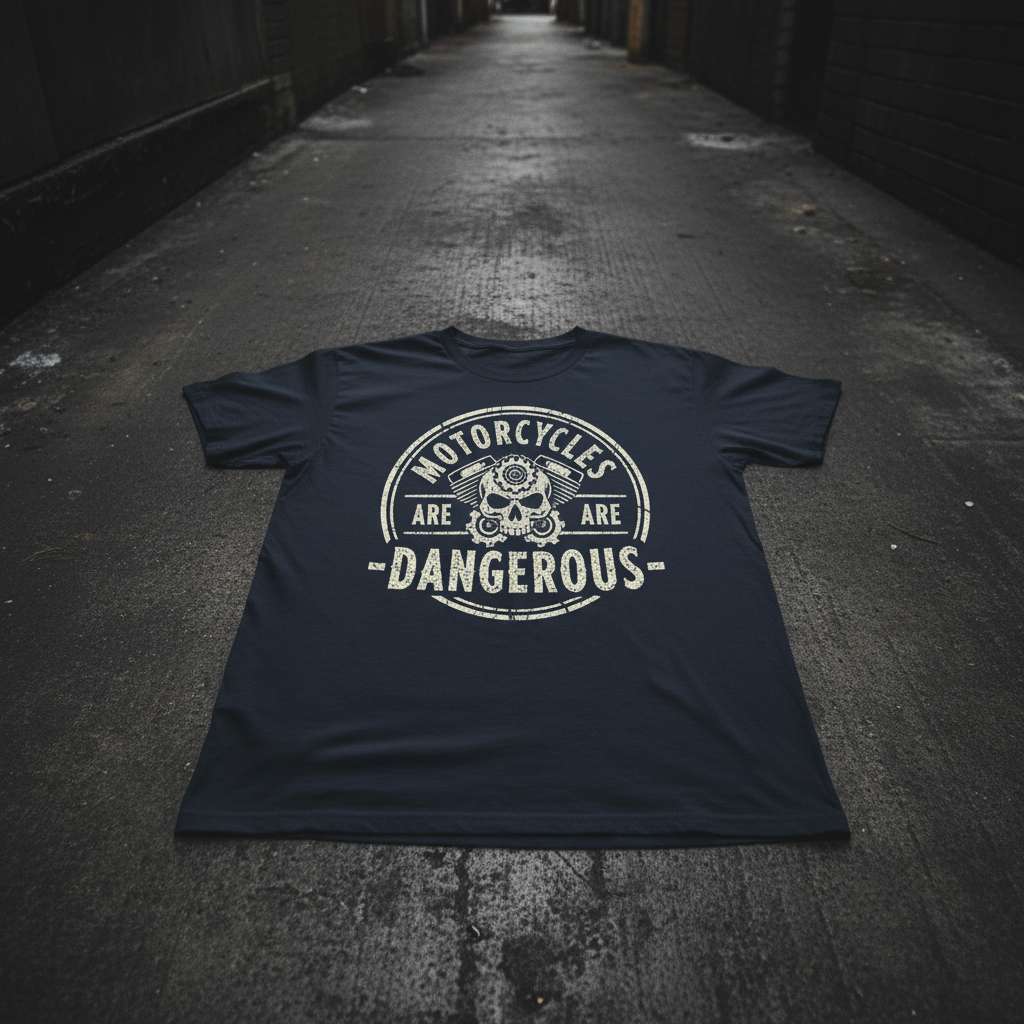 Motorcycles Are Dangerous Graphic T-Shirt, Biker Gift Tee