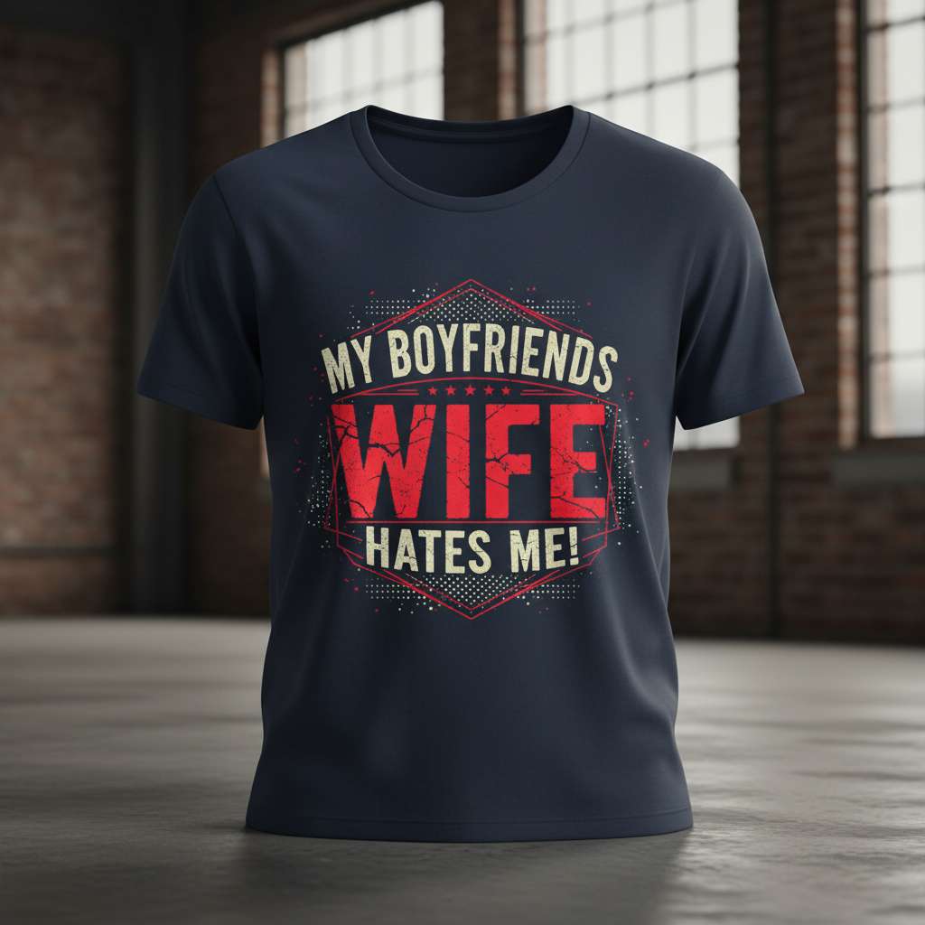 My Boyfriends Wife Hates Me Funny T-Shirt, Novelty Tee Gift Idea