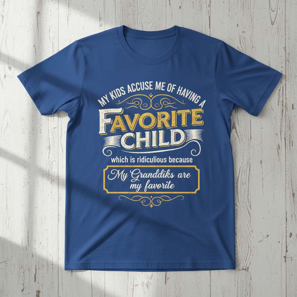 My Kids Accuse Me Of Having A Favorite Child Which Is Ridiculous Because My Grandkids Are My Favorite Vintage T-Shirt, Funny Tee
