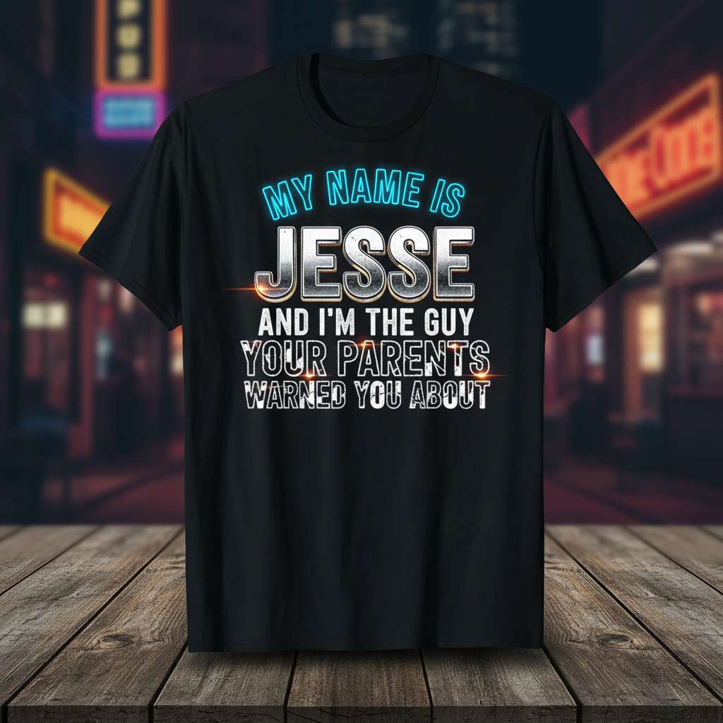 My Name Is Jesse And Im The Guy Your Parents Warned You About Funny T-Shirt, Graphic Tee Gift Idea