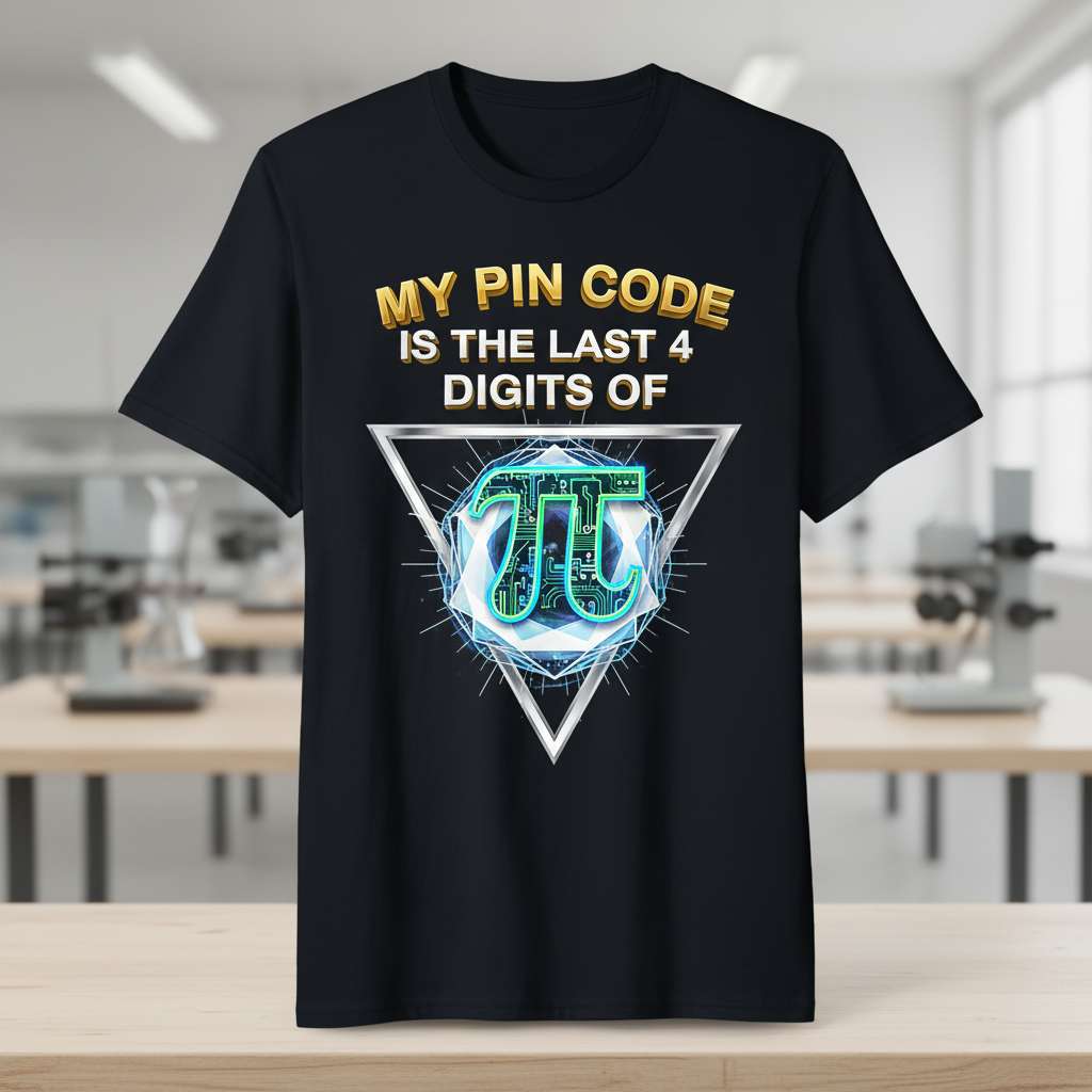 My Pin Code Is The Last 4 Digits Of Pi Graphic T-Shirt, Funny Math Tee Gift Idea
