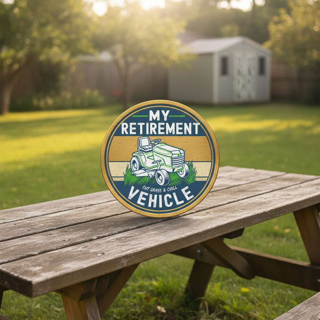 My Retirement Vehicle Cut Grass & Chill Vintage T-Shirt, Funny Lawn Mower Tee Idea