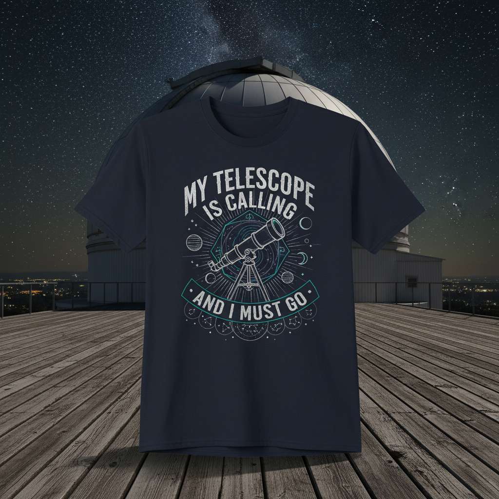 My Telescope Is Calling And I Must Go Graphic T-Shirt, Astronomy Lover Tee Gift Idea