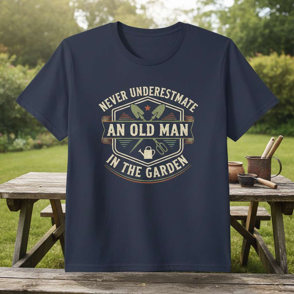 Never Underestimate An Old Man In The Garden T-Shirt, Funny Gardener Tee Gift Idea