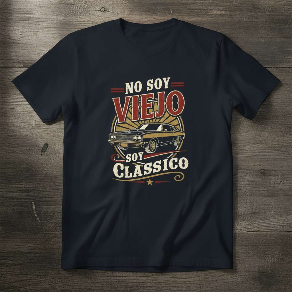No Soy Viejo Soy Classico Vintage Muscle Car T-Shirt, Funny Birthday Tee