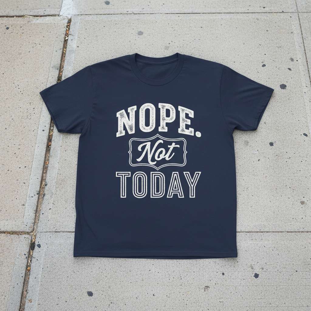 Nope. Not Today Vintage T-Shirt, Funny Graphic Tee