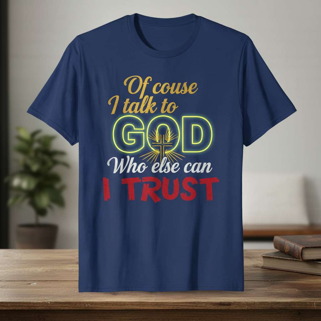 Of Course I Talk To God Who Else Can I Trust Graphic T-Shirt, Religious Tee Gift Idea