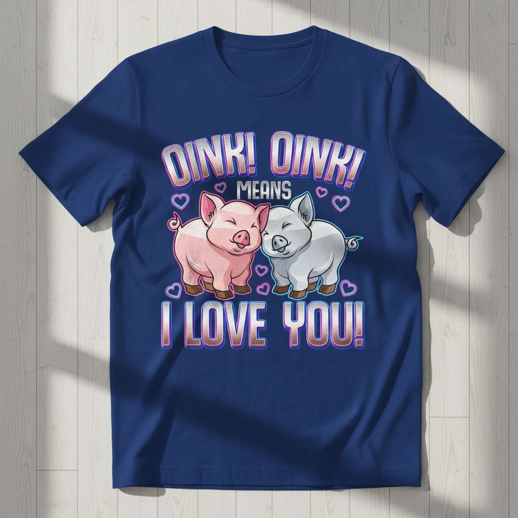 Oink! Oink! Means I Love You! Funny Pig T-Shirt, Cute Valentine Tee Gift