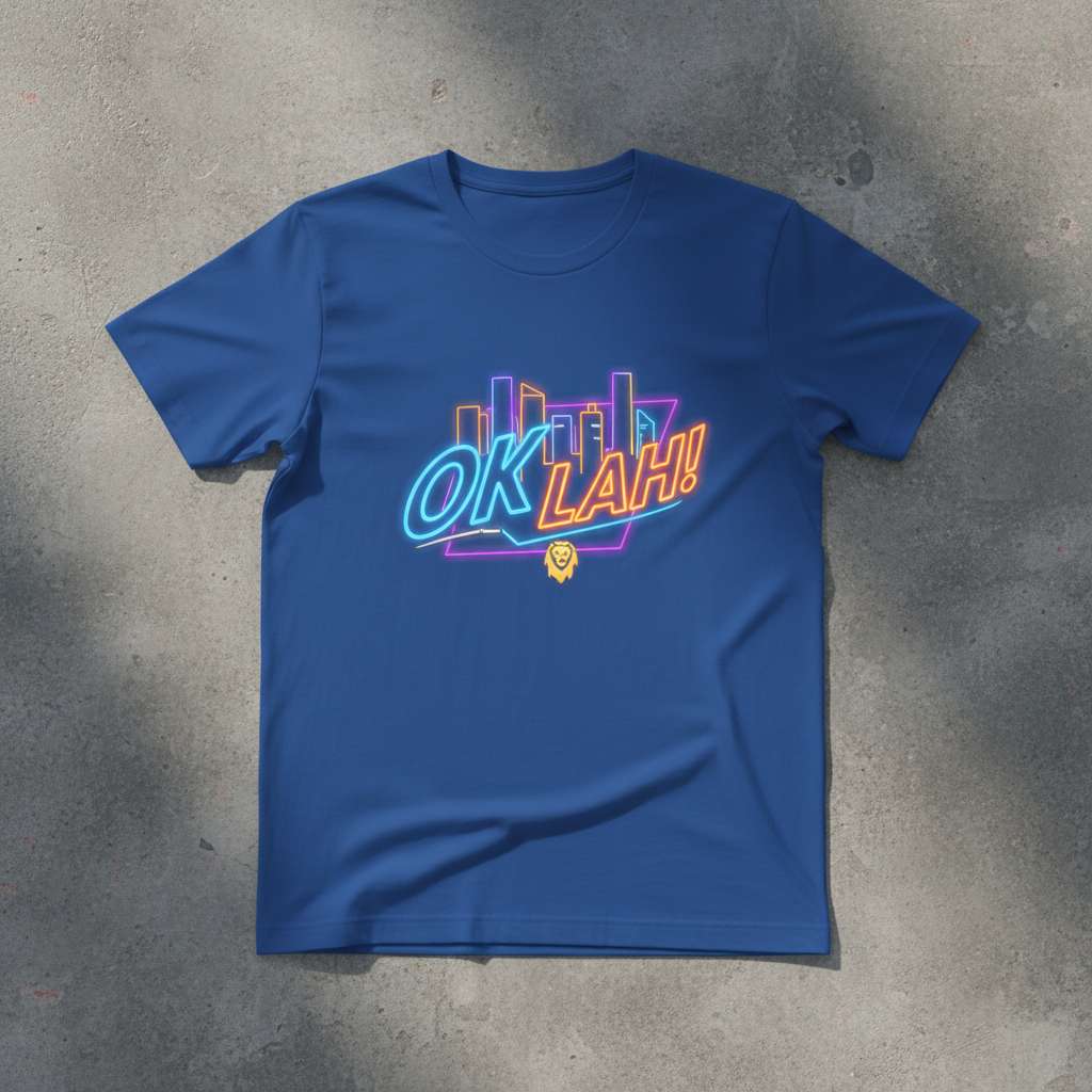 Ok Lah Neon Graphic T-Shirt, Singaporean Slang Tee Idea