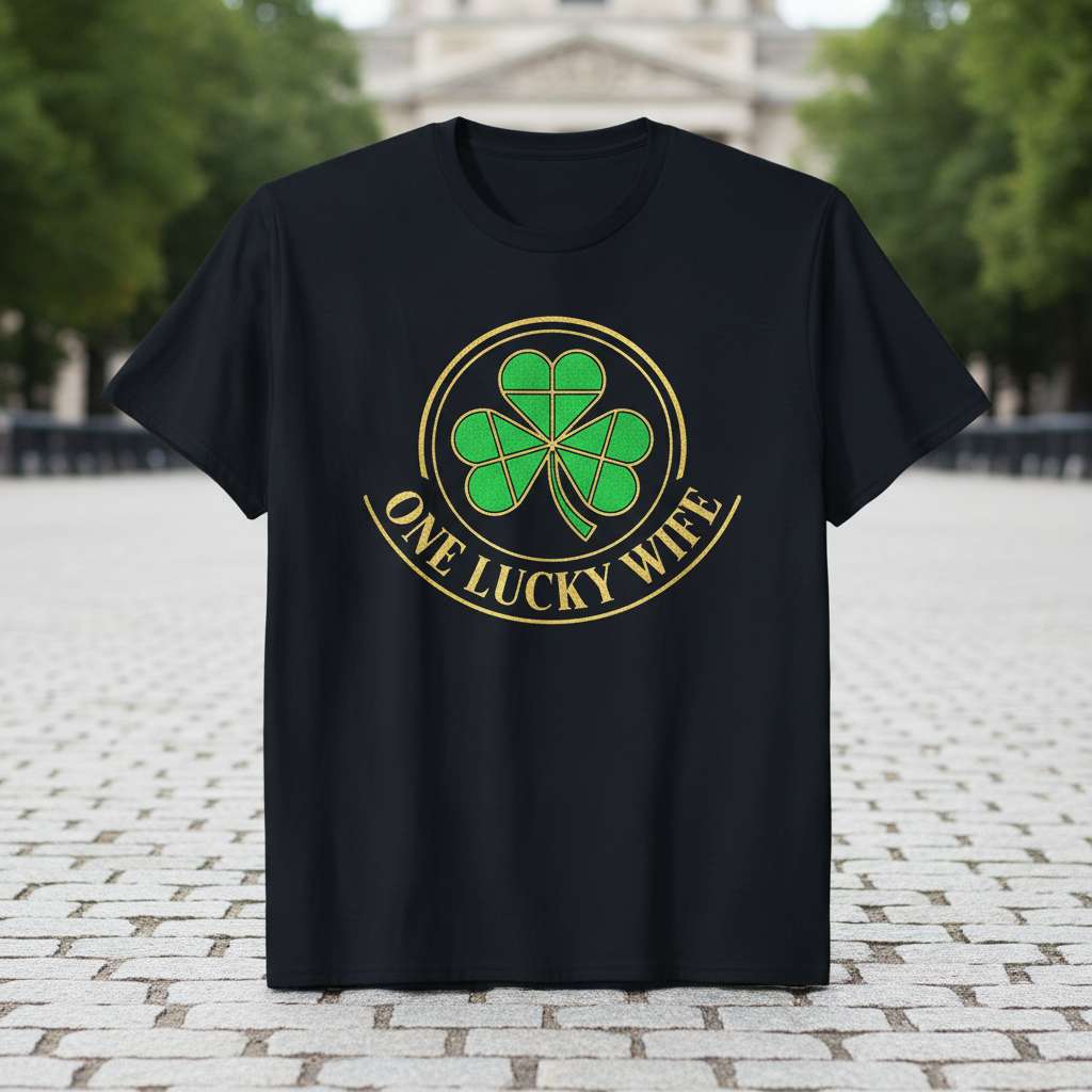 One Lucky Wife Graphic T-Shirt, St. Patricks Day Tee Gift Idea