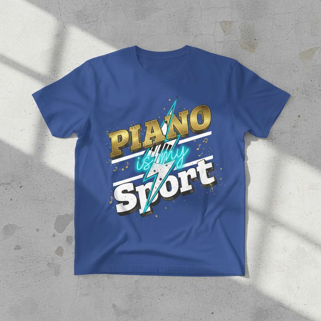 Piano Is My Sport Graphic T-Shirt, Music Lover Tee Gift Idea