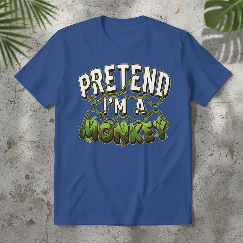 Pretend Im A Monkey Graphic T-Shirt, Funny Costume Tee Gift Idea