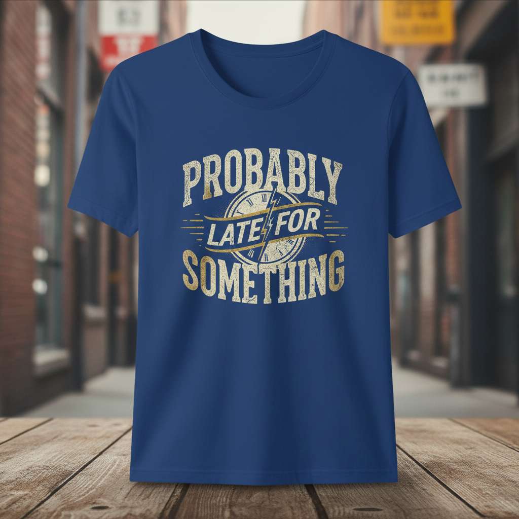 Probably Late For Something Vintage T-Shirt, Funny Tee Gift Idea