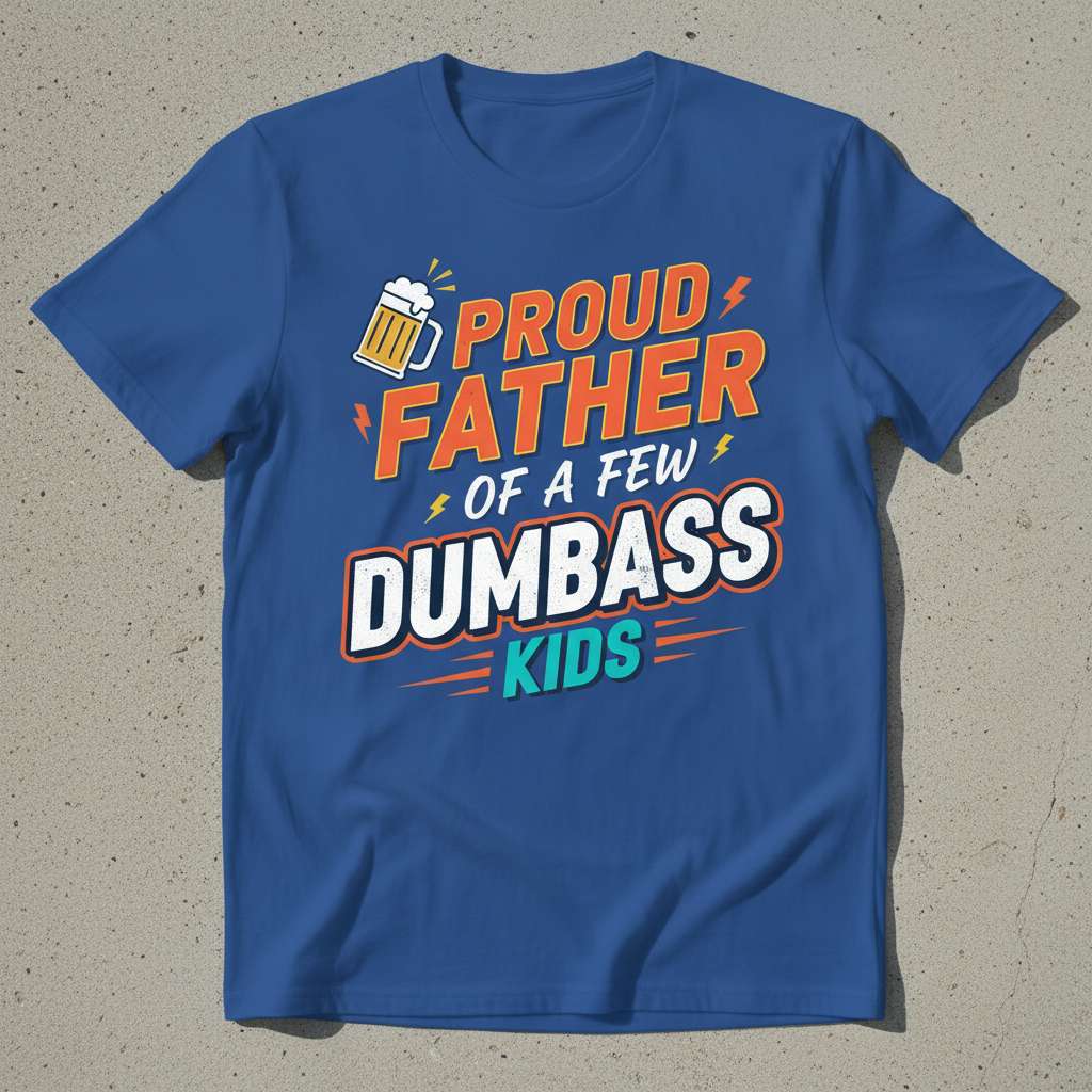 Proud Father Of A Few Dumbass Kids T-Shirt, Funny Dad Tee Gift Idea