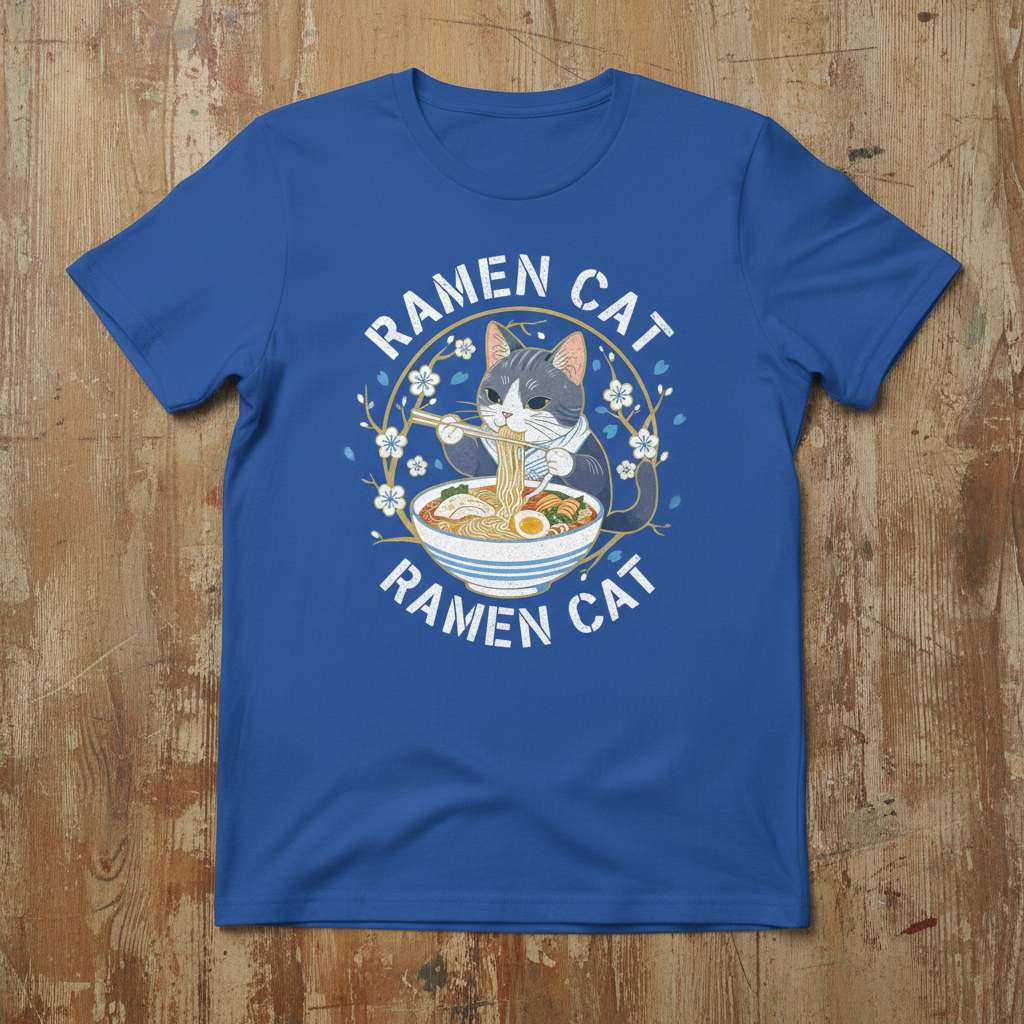 Ramen Cat Ramen Cat Graphic T-Shirt, Cute Ramen Tee Gift Idea