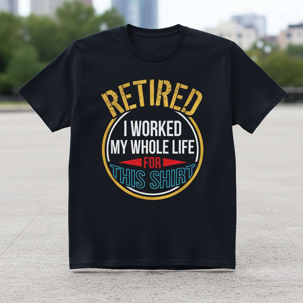 Retired I Worked My Whole Life For This Shirt Graphic T-Shirt, Funny Retirement Tee Gift Idea