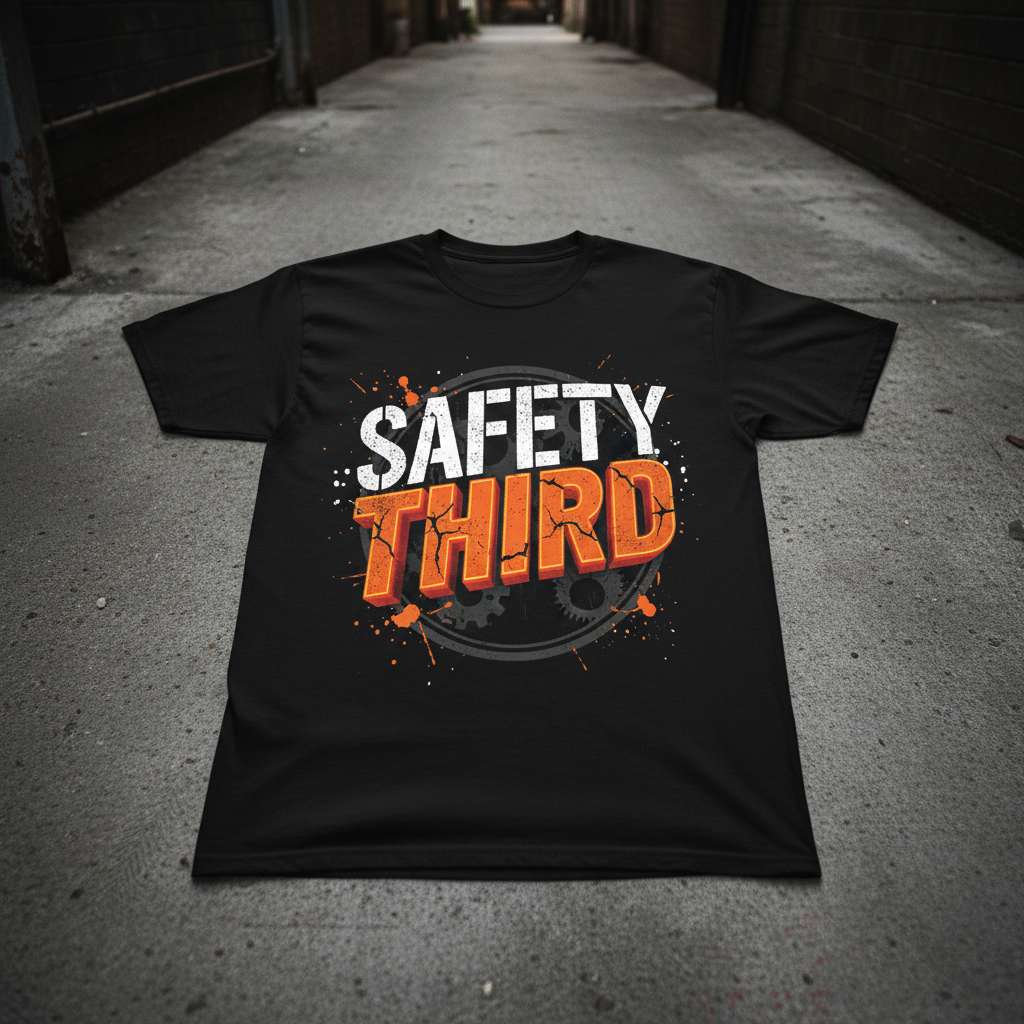 Safety Third Graphic T-Shirt, Funny Accident Tee Gift Idea