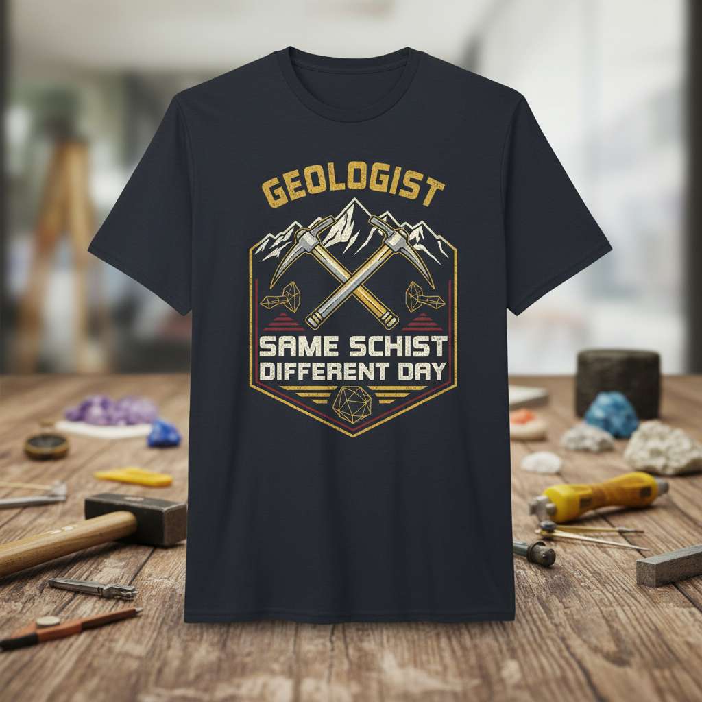 Same Schist Different Day Geologist Vintage T-Shirt, Funny Geology Tee Gift Idea